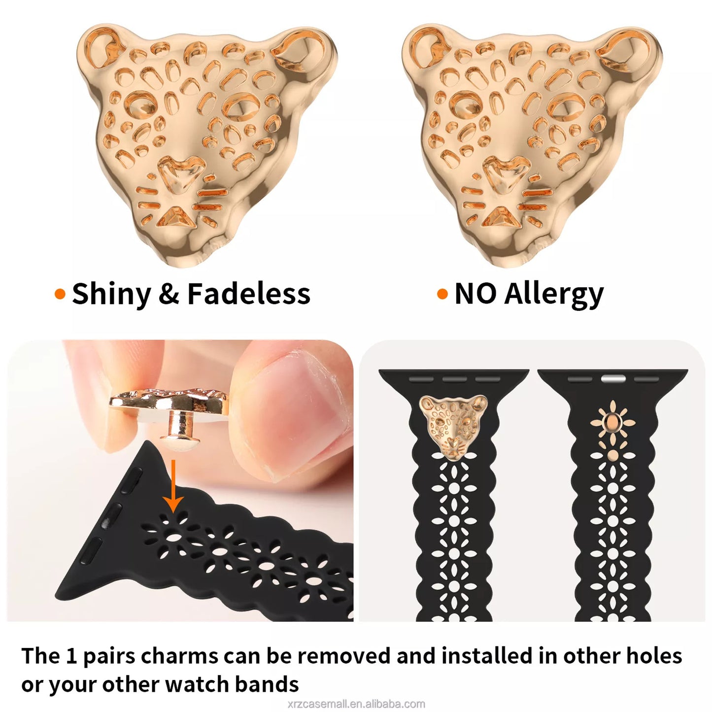 Fashionable Apple Watch Band two Charms Compatible with Iwatch series Series 8 7 6 5 4 3 2 1 SE Ultra 38mm 40mm 41mm 42mm 44mm 45mm 49mm